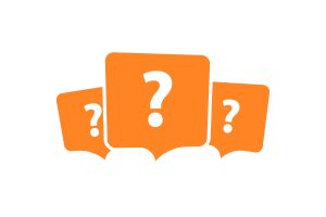 Question speech bubbles label