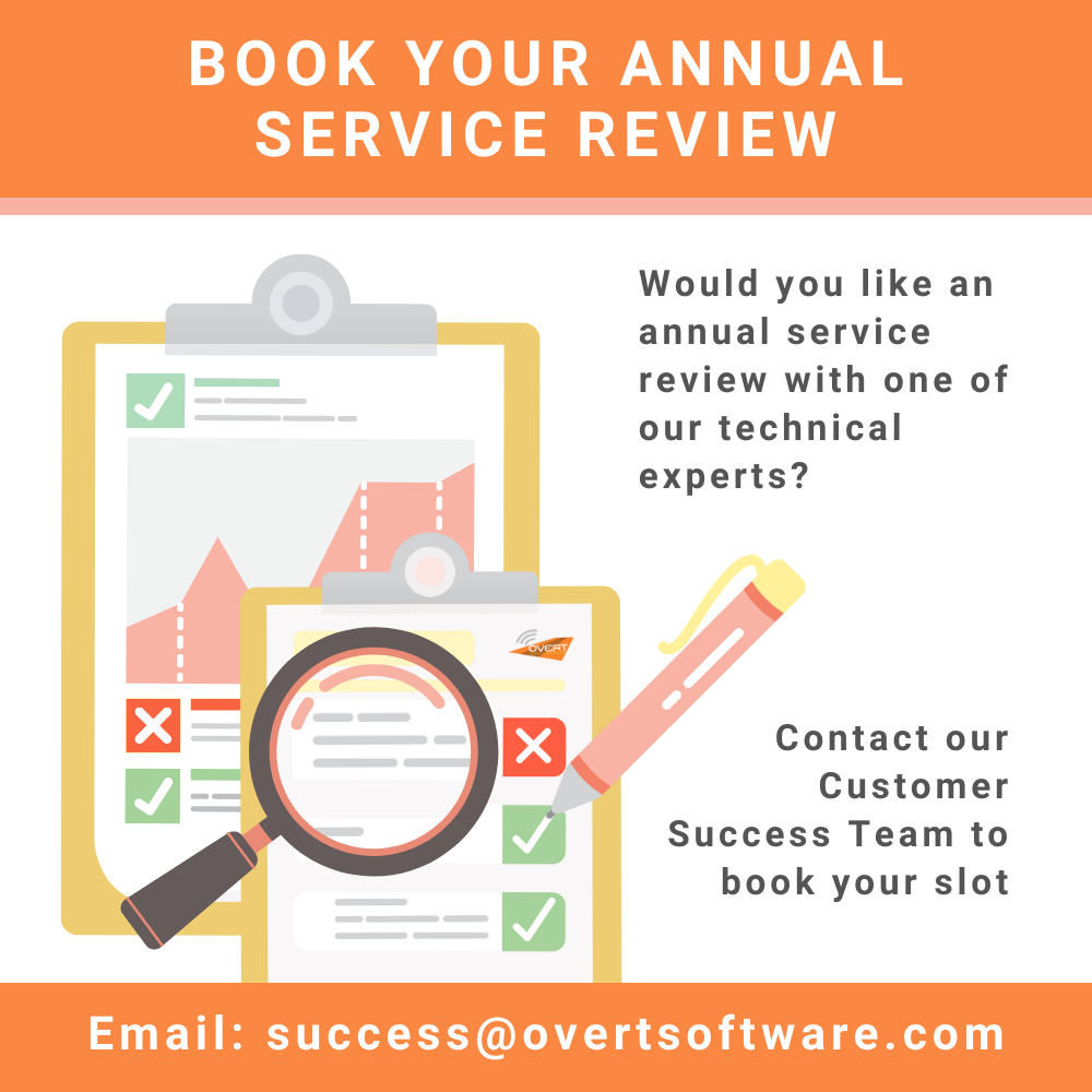 Book an Annual Service Review consultation with Overt Software