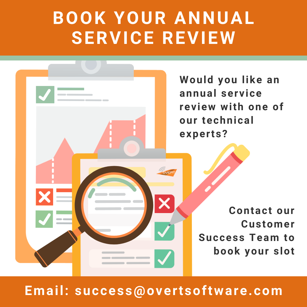 Book an Annual Service Review consultation with Overt Software